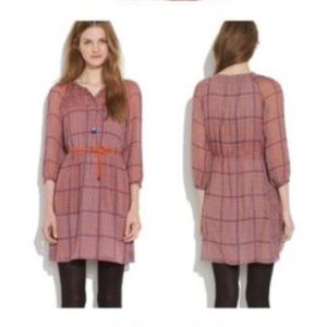 Madewell silk peasant retrogrid dress